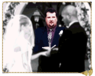 Rev. Hines performing a wedding at Cameo Rose